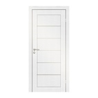 Полотно дверное Olovi Симпл, со стеклом, дуб белоснежный, б/п, б/ф (900х2000 мм)
